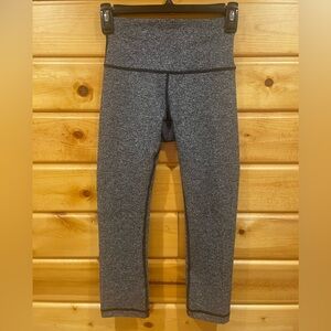 Lululemon Wunder Under Size 4 Crop Hi-Rise Luxtreme Heathered Black Leggings